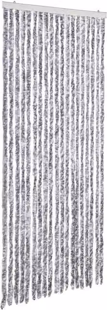 Berkfield Home Chenille Insect Curtain in White and Grey, W: 56 cm, H: 185 cm