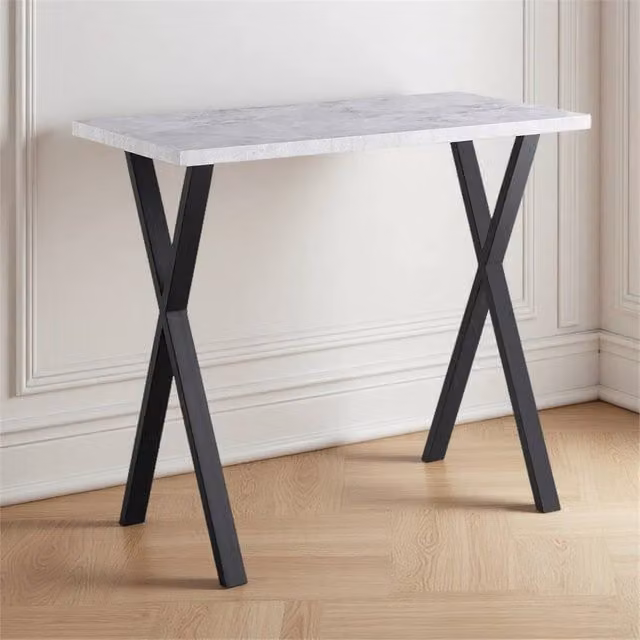 Nordara Grey X-Leg Bar Table and Kitchen Island Breakfast Counter