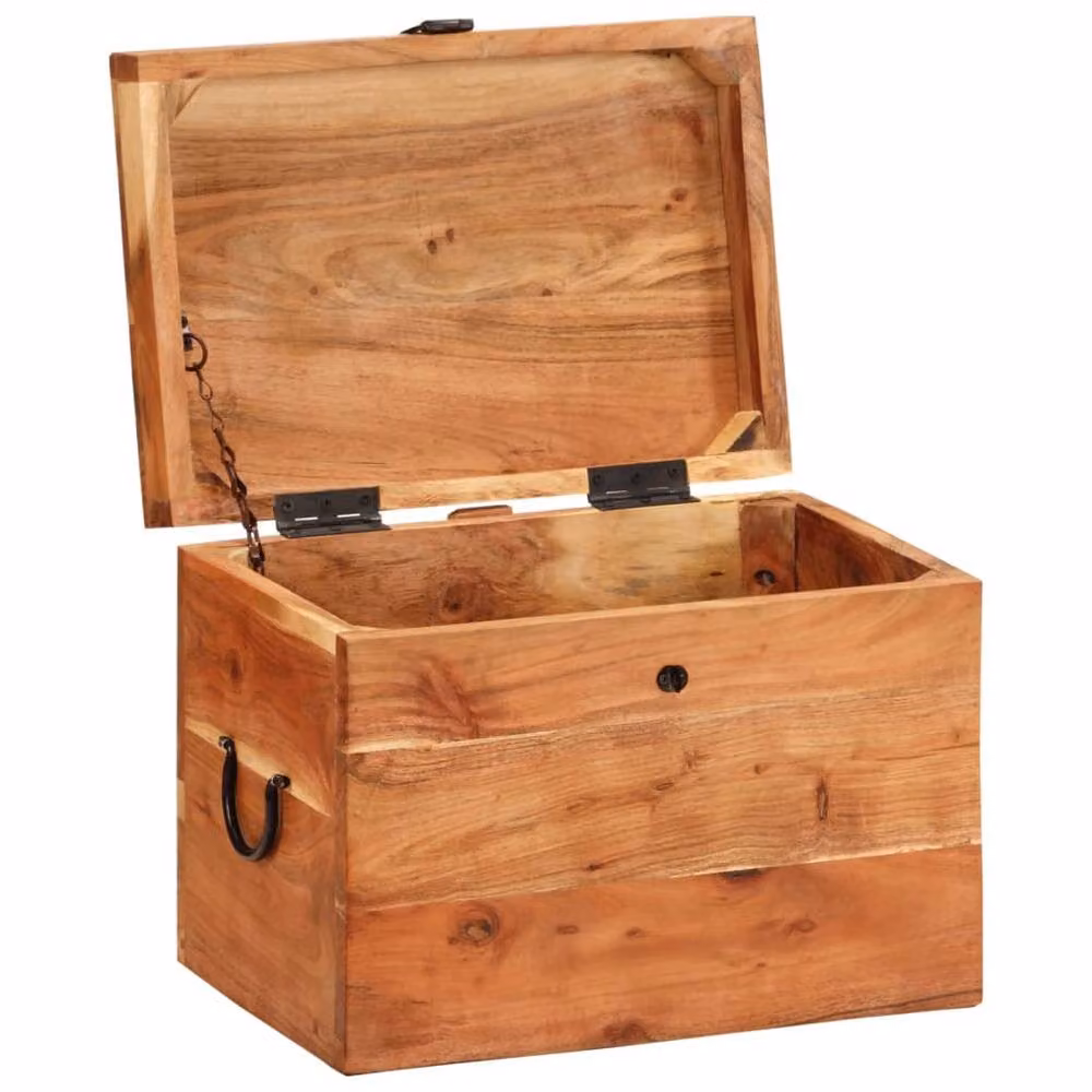 Berkfield Solid Wood Acacia Home Storage Box in Brown, W/D/H: 39 x 28 x 31 cm – 2