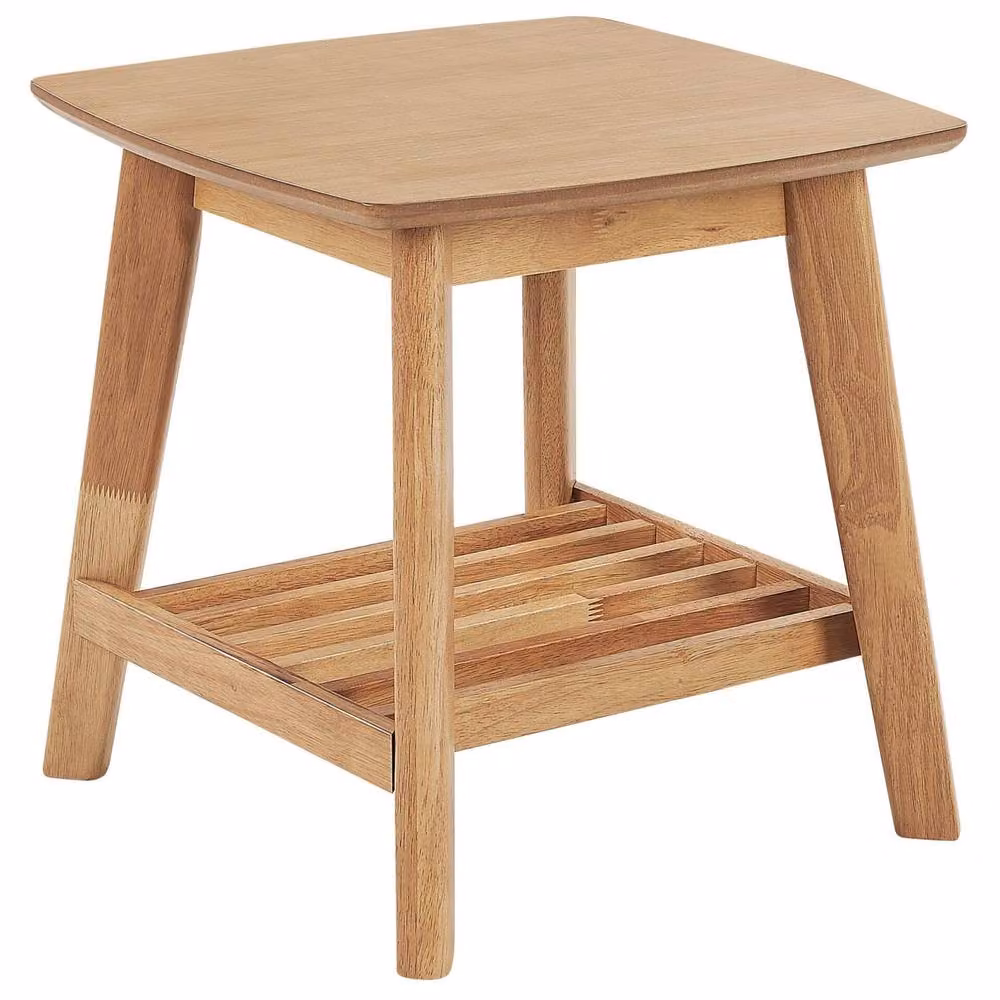 Wyld and Coco Rustic Brown Side Table with MDF Top and Rubberwood Legs, W/D/H: 50 x 50 x 50 cm – 2