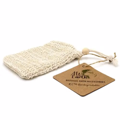 KDMD Nature Soap Bag in White or Beige Washed Jute