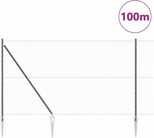 Berkfield Home Grey Powder-Coated Steel Hexagon Fence, H: 160 cm x W: 100 cm – 1