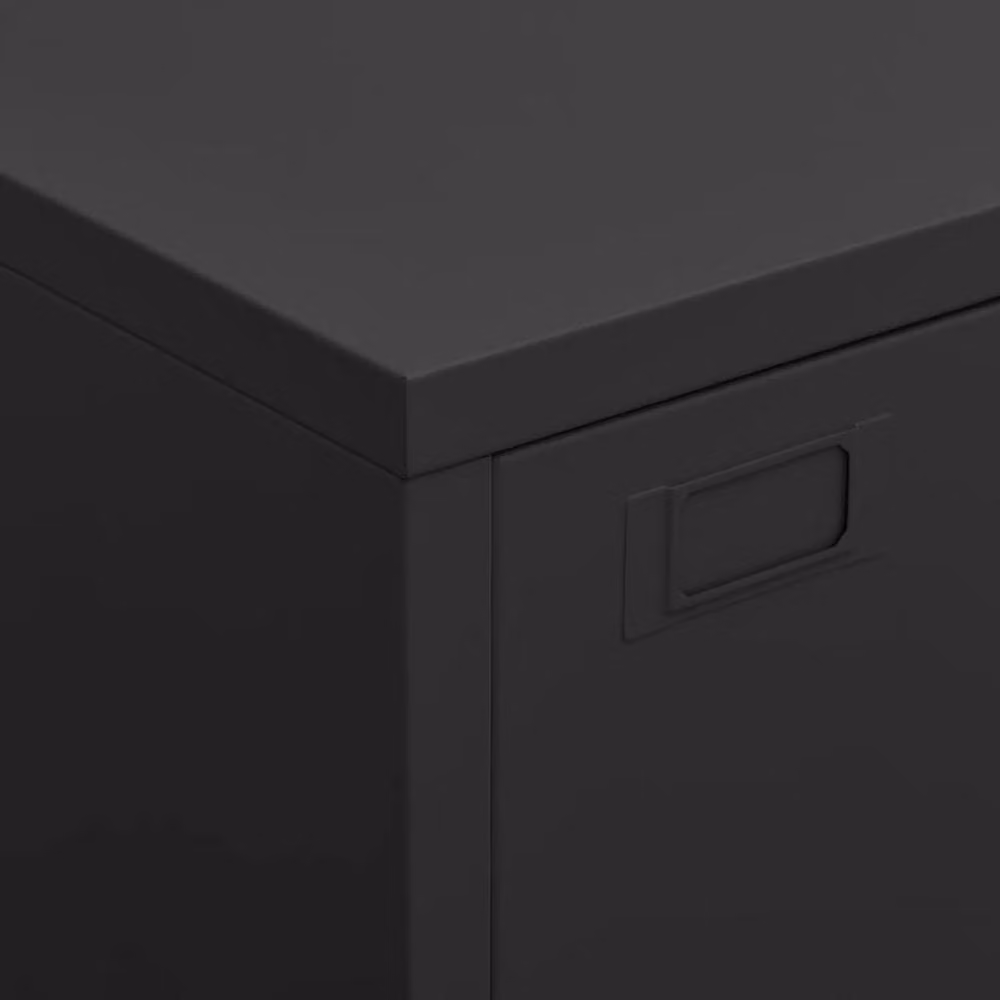 Berkfield Home Industrial Metal Storage Chest in Black, W/D/H: 75 x 40 x 115 cm – 5