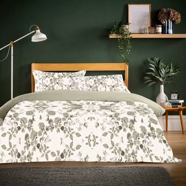 NewEdgeBlinds Green Flannel Duvet Cover, W: 90 cm, L: 200 cm