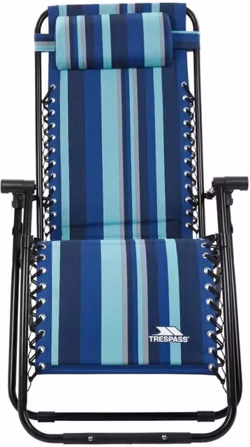 Trespass Glentilt Reclining Garden Chair in Blue with Foam Cushions and Powder Coated Steel Frame, W/D/H: 113 x 64 x 98 cm – 1
