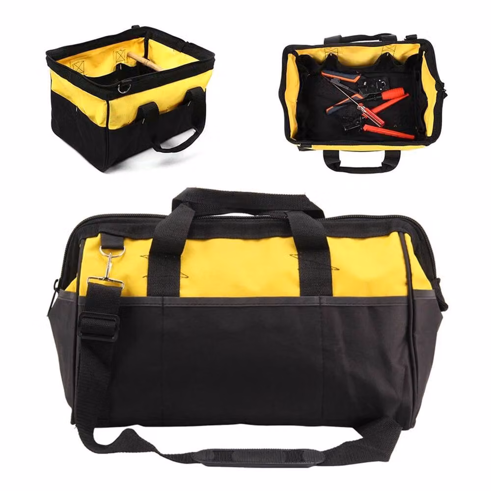 EONLION Durable 16 inch Multi-Purpose Tool Bag with Strap, Black – 4