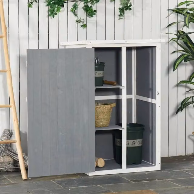 Kelvenix Waterproof Wooden Garden Shed in Grey