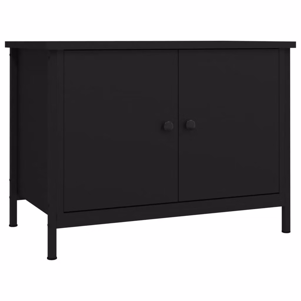 Berkfield Home Modern Black TV Cabinet with Doors, W/D/H: 60 x 35 x 45 cm – 2