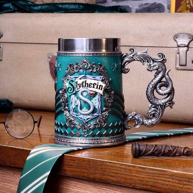 Nemesis Now Harry Potter Slytherin Collectible Resin Mug in Green and Silver, 15.5 cl