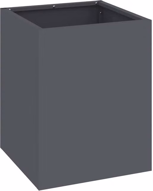 Berkfield Home Anthracite Garden Planter Tub in Dark Grey Steel W/D/H: 40.0 x 32.0 x 32.0 cm
