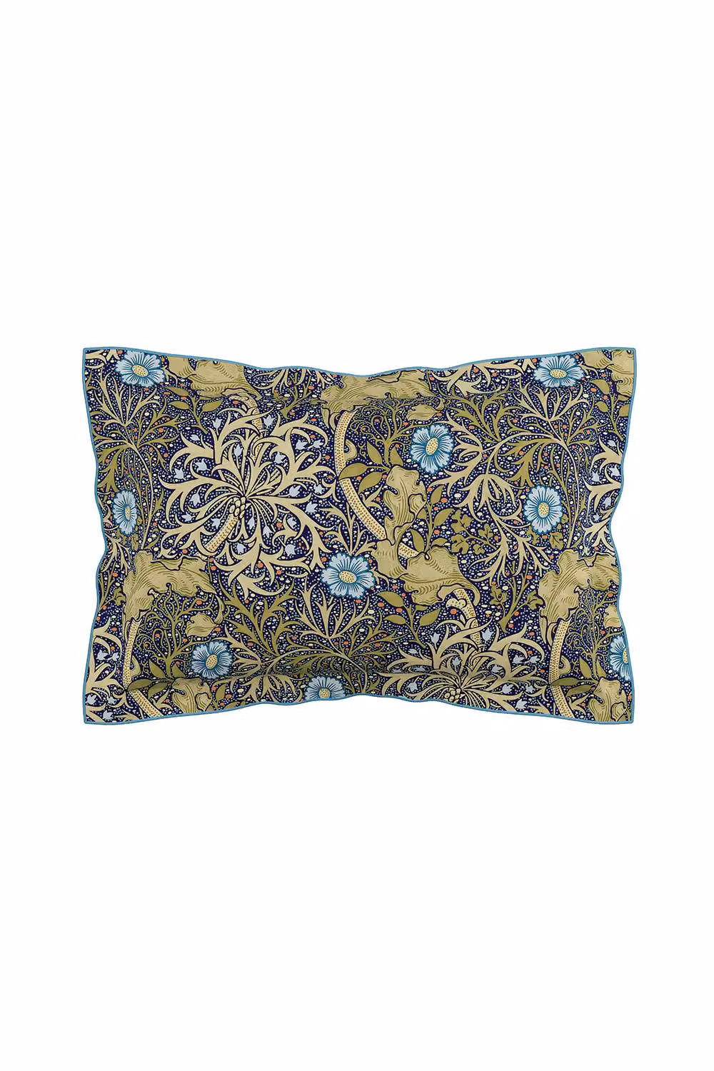 Morris & Co Seaweed Reversible Cotton Percale Duvet Cover and Pillowcase Set in Blue and Green, W/D/H: 140 x 200 cm – 3
