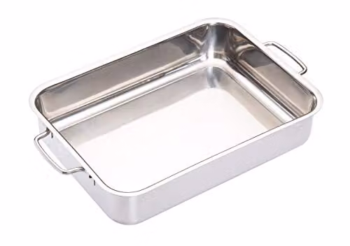 MasterClass Rectangular Non-Stick Deep Roasting Tin, Silver, W: 32 cm, D: 23 cm, H: 6.5 cm – 1