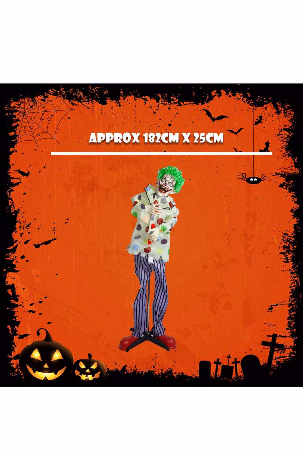 VFM e-Store Halloween Animated Clown Ghost Decoration, Multicolour, Height: 91.4 cm – 2