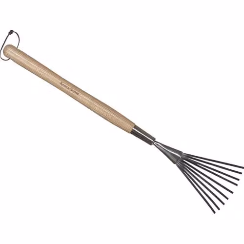 Kent & Stowe Stainless Steel Hand Border Rake in Beige and Silver
