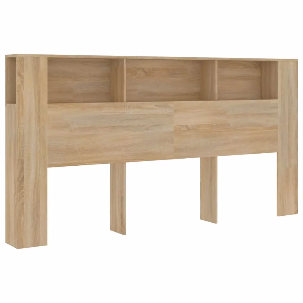 Berkfield Home Sonoma Oak Headboard Cabinet in Brown, W: 200 cm, D: 18.5 cm, H: 104.5 cm – 2