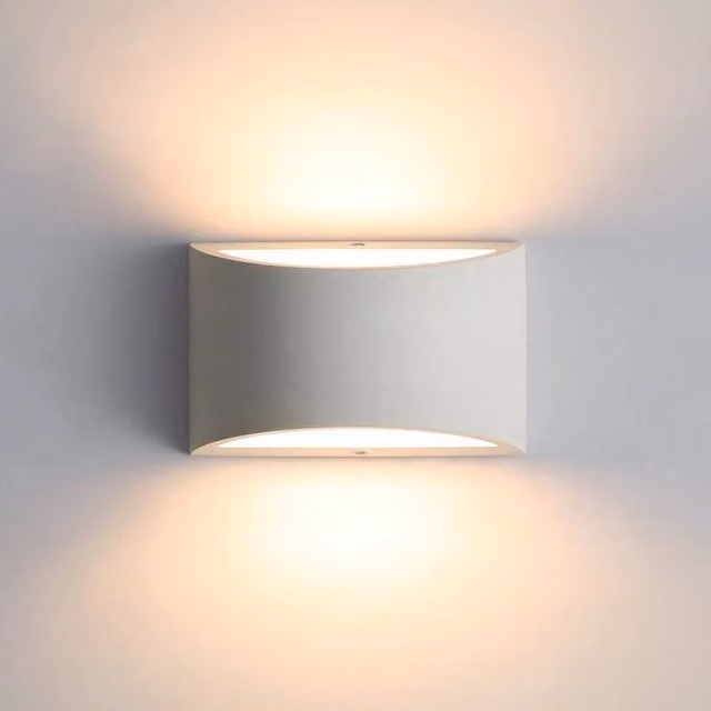 Kelvenix Modern LED Plaster Wall Light in White for Hallway, Bedroom or Living Room