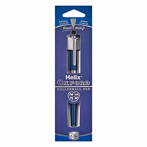 Helix Metal Rollerball Pen with Black Ink – 1