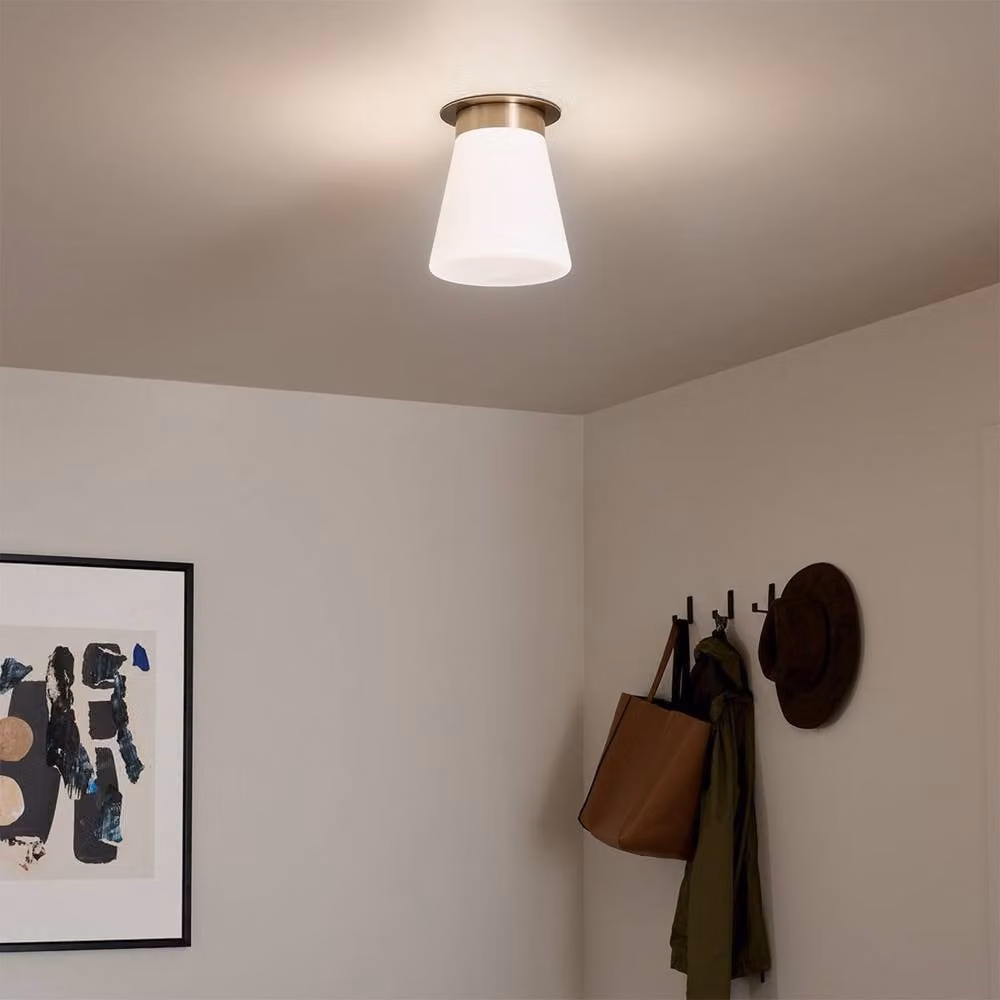 Kichler Albers Semi Flush Ceiling Light in Champagne Bronze and Brown with E27 Socket – 3