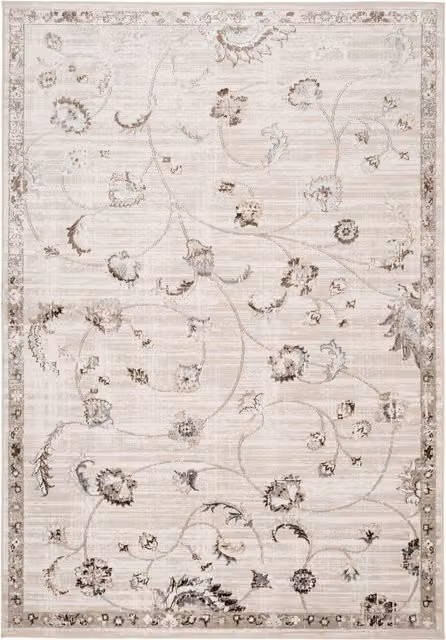 The Rug House Floral Vintage Beige Rectangular Rug W: 230 cm, D: 160 cm