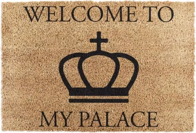 Artsy Mats Welcome to my Palace Brown Coir and Rubber Non-Slip Doormat