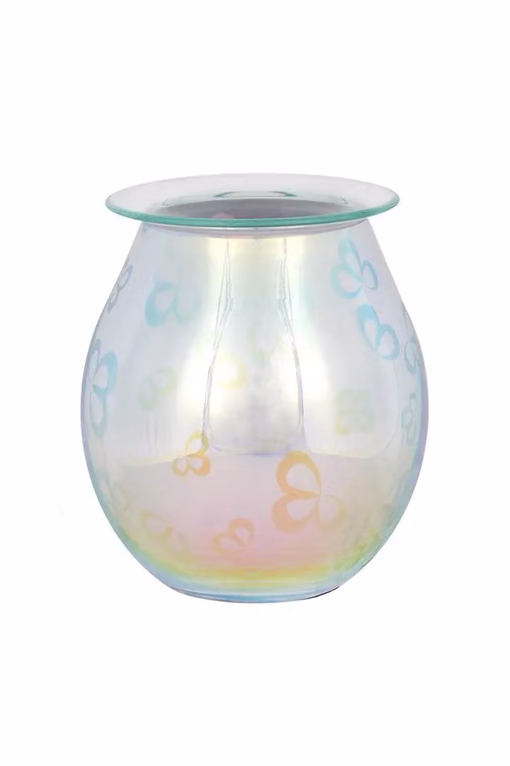 KDMD 3D Flower Petal Light Up Electric Oil Burner in Silver and Multicolour