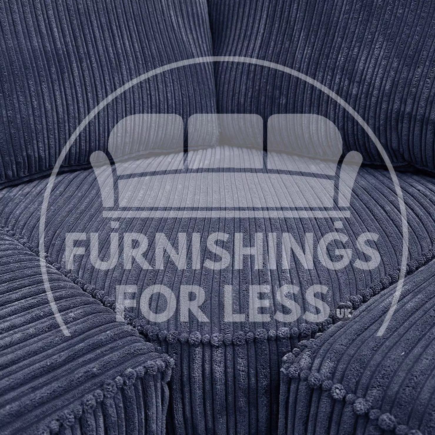 Furnishings For Less UK Bishop U-Shaped 5 Seater Large Sofa in Dark Navy Jumbo Cord Fabric – 2