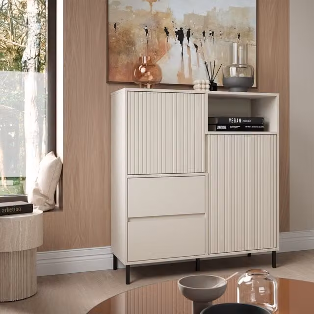 Furniture To Go Scandinavian Style Beige MDF Sideboard