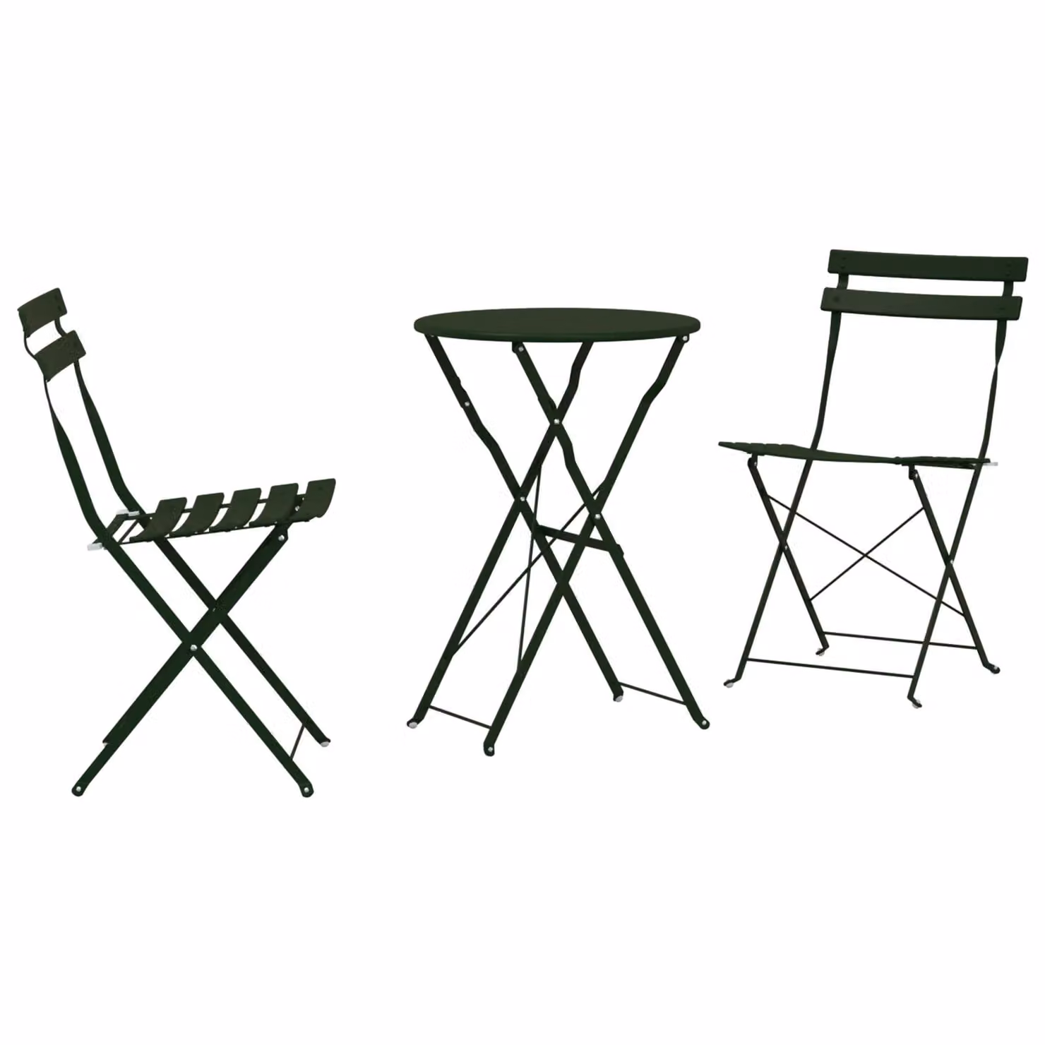 Berkfield Home 3-Piece Folding Bistro Set in Matt Green Steel – 2