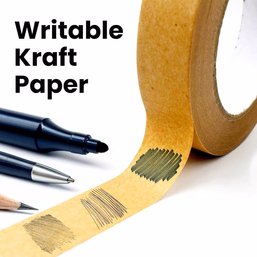 Volila 2 Pack Brown Kraft Paper Packing Tape Rolls, 24mm Width – 4
