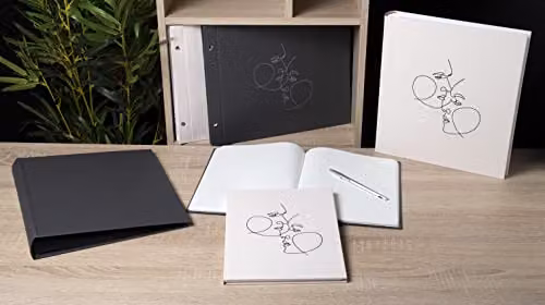 Exacompta Art Faux Leather Hardcover Guest Book with 100 Blank Pages, W: 27 cm, H: 22 cm – 2