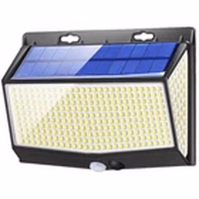 EONLION Solar Powered 468 LED PIR Motion Sensor Security Wall Light, Black – 1