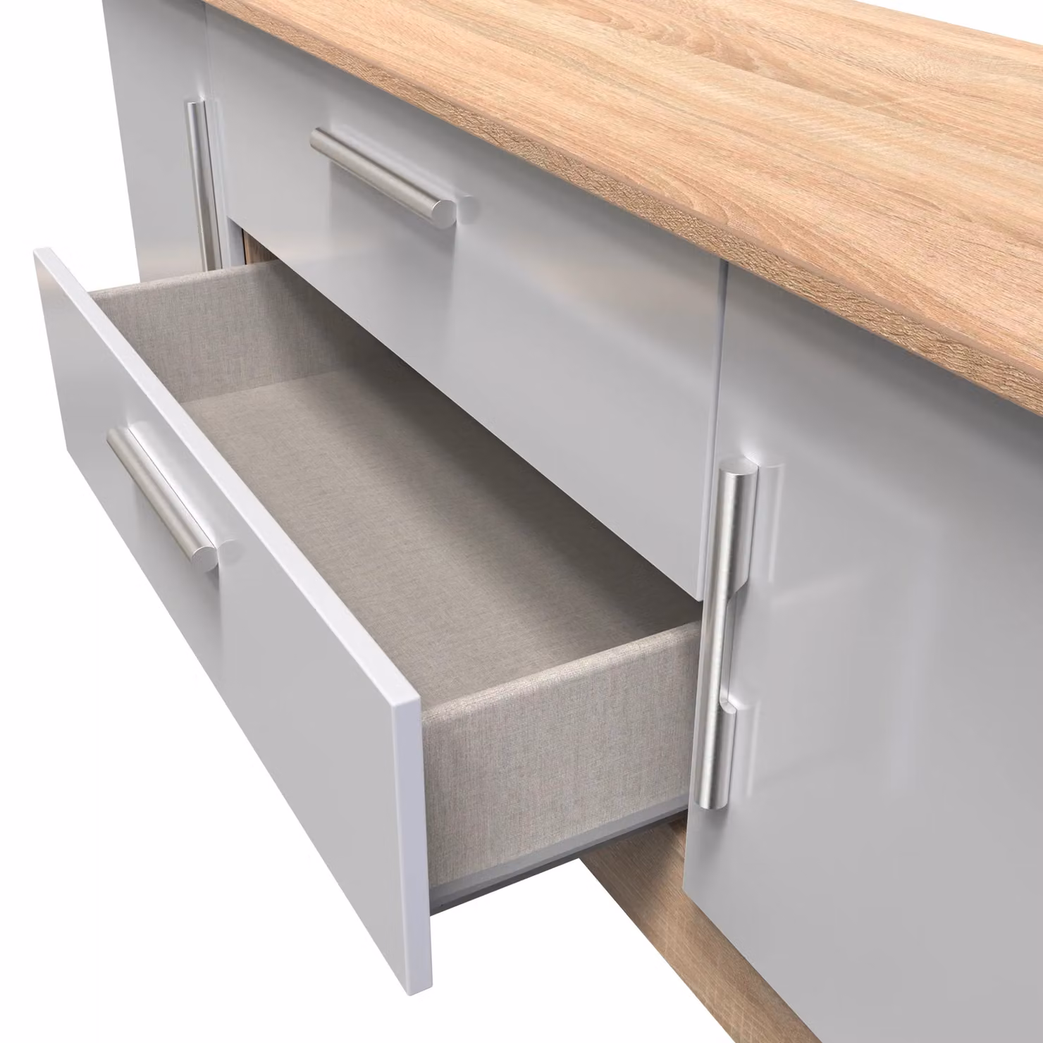 2 U Trent Superwide TV Unit with 2 Doors and 2 Drawers in Matt Grey – 3