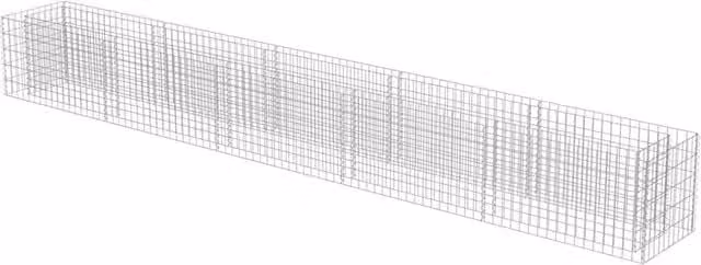 Berkfield Home Durable Galvanised Steel Gabion Raised Bed in Silver, W: 450 cm, D: 50 cm, H: 50 cm