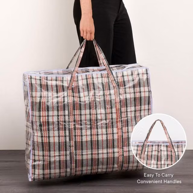 OHS Pack of 10 Laundry Zip Storage Bags in Grey and Multicolour