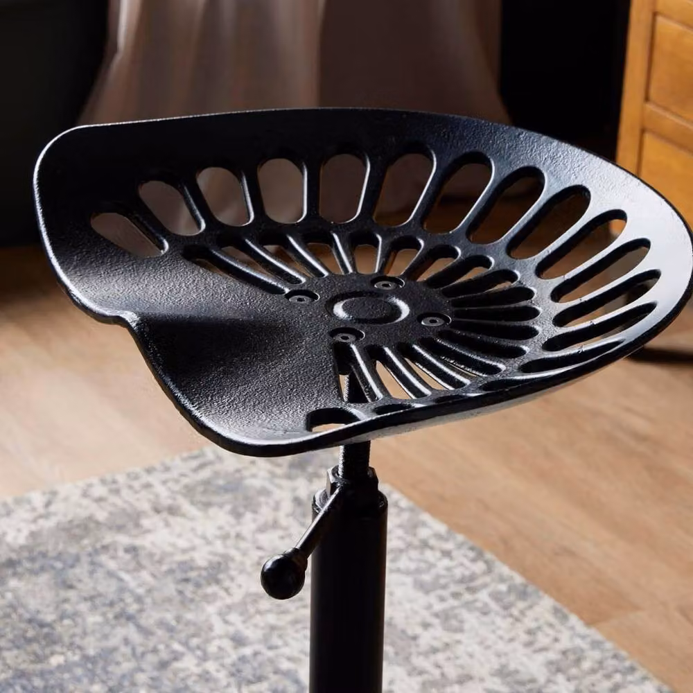 Wyld Haus Harvey Industrial Adjustable Metal Tractor Seat in Matt Black – 5