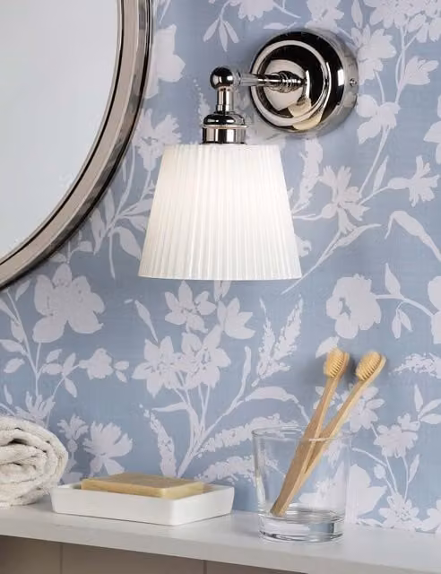 Laura Ashley Callaghan Silver and White Glass Wall Light