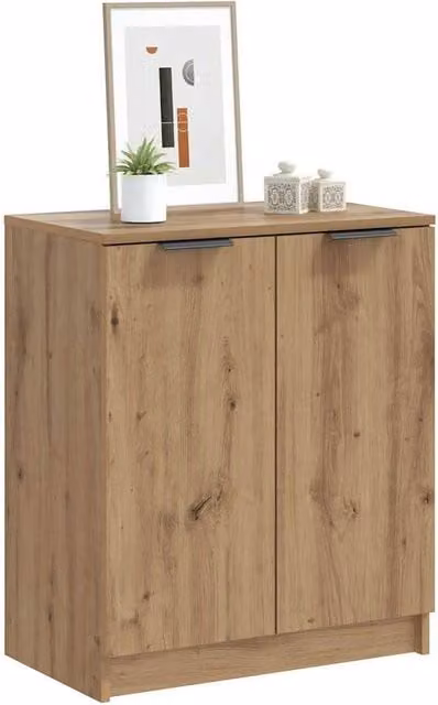 Berkfield Home Artisan Oak Shoe Cabinet in Brown, W/D/H: 59 x 35 x 70 cm – 1