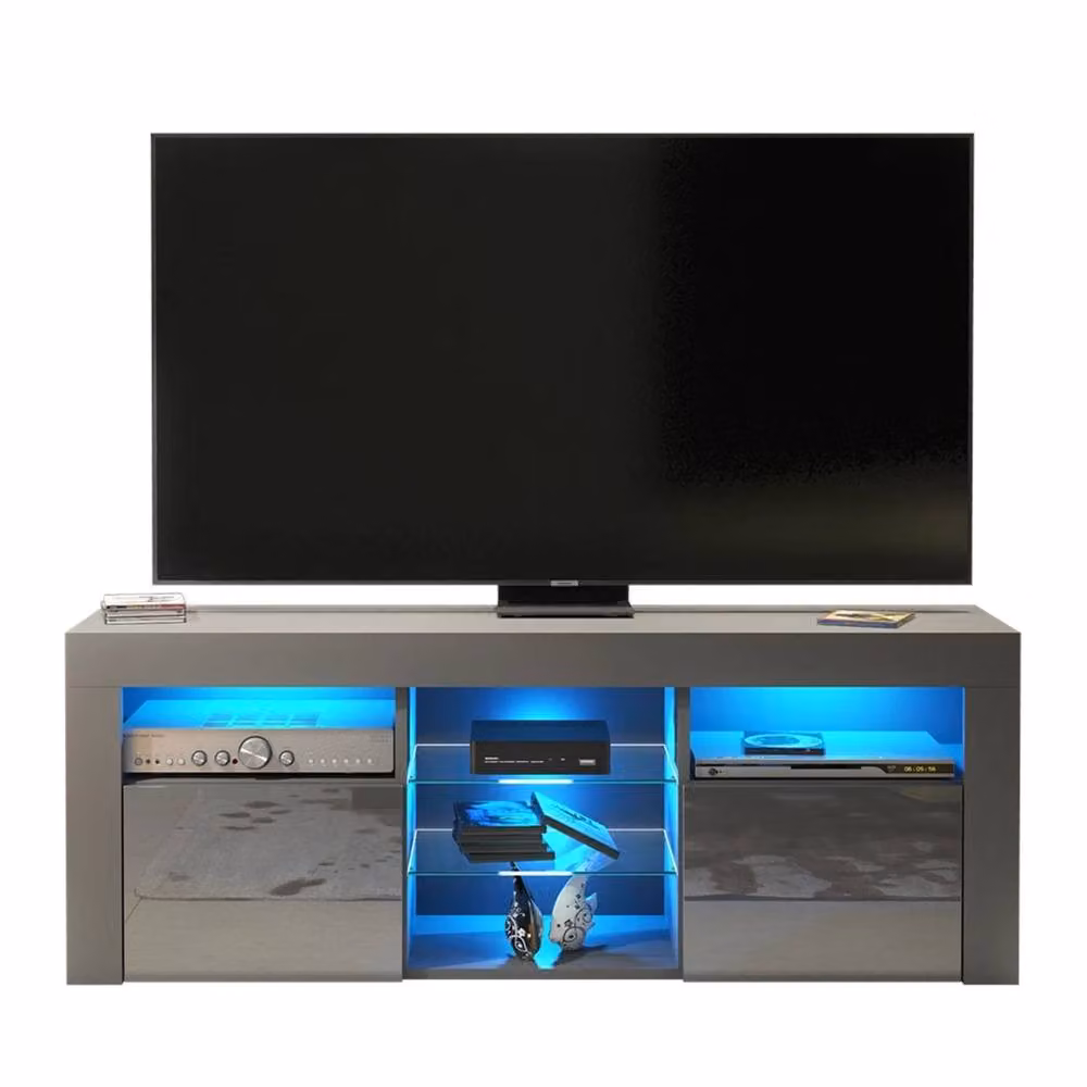 PAWNORA Grey Matt and High Gloss TV Unit – 3