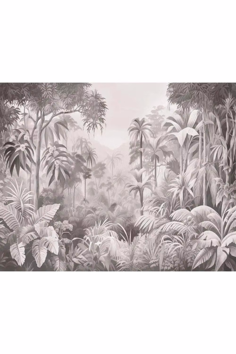 Origin Murals Jungle Trees Floral Wall Mural in Grey, W: 300 cm, H: 240 cm – 2