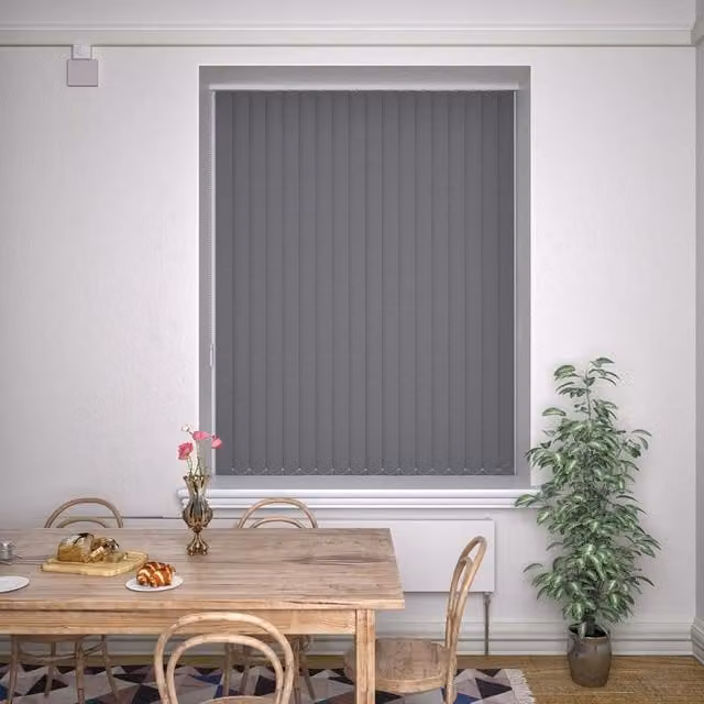Terrys Kensington Plain Made to Measure Blackout Vertical Blind in Grey and Black