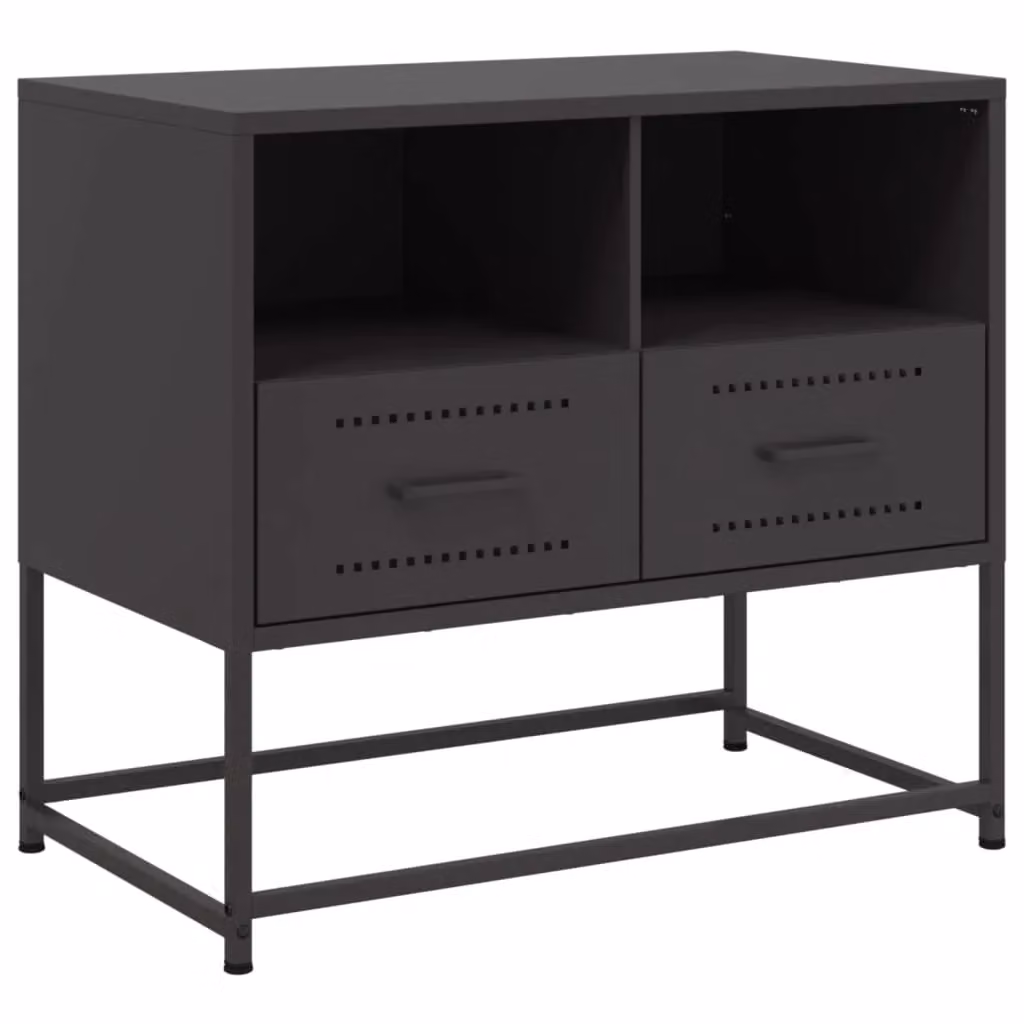 Berkfield Home Industrial Metal TV Cabinet in Black, W: 68 cm, D: 39 cm, H: 60.5 cm – 2