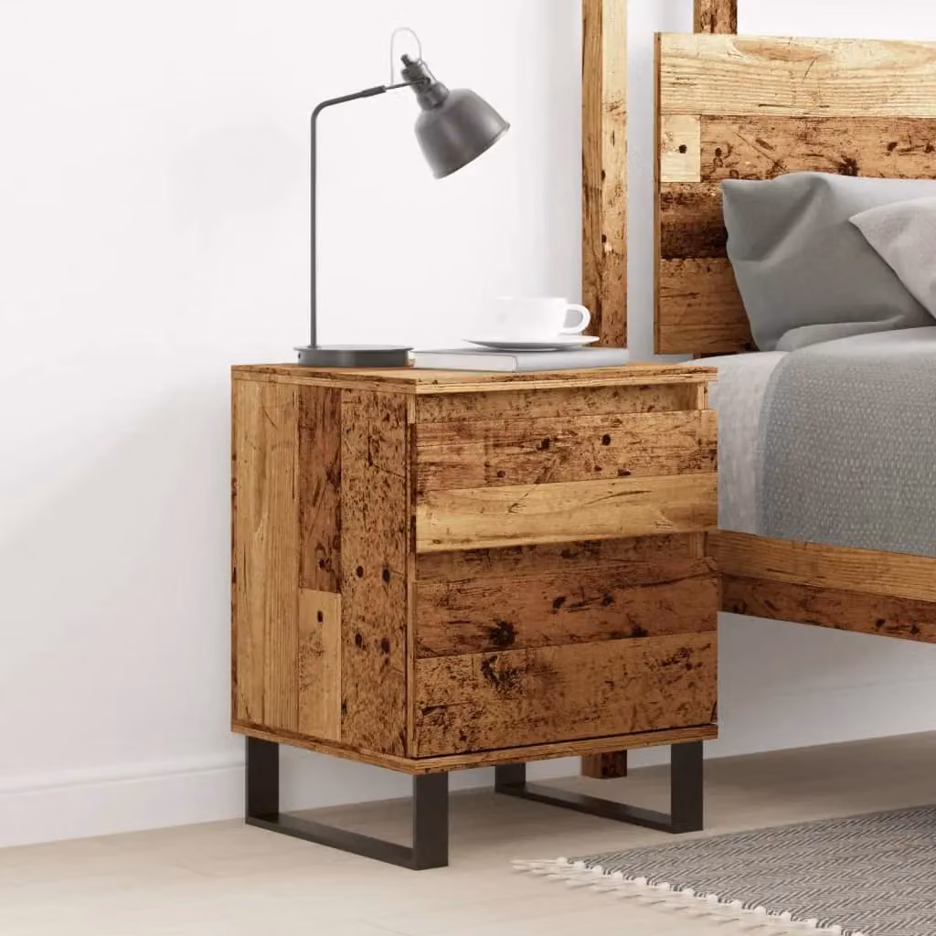 Berkfield Home Bedside Cabinet in Old Wood Brown, W/D/H: 40 x 35 x 50 cm – 2