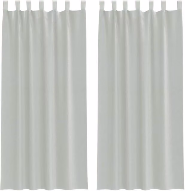 Berkfield Home Voile Curtains with Loops, 2 Pack, Grey, W: 140 cm, H: 225 cm