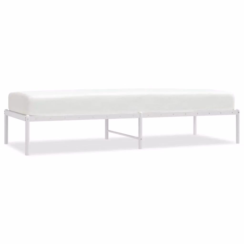 Berkfield Home Metal Small Single Bed Frame in White, W/D/H: 75 x 190 cm – 2