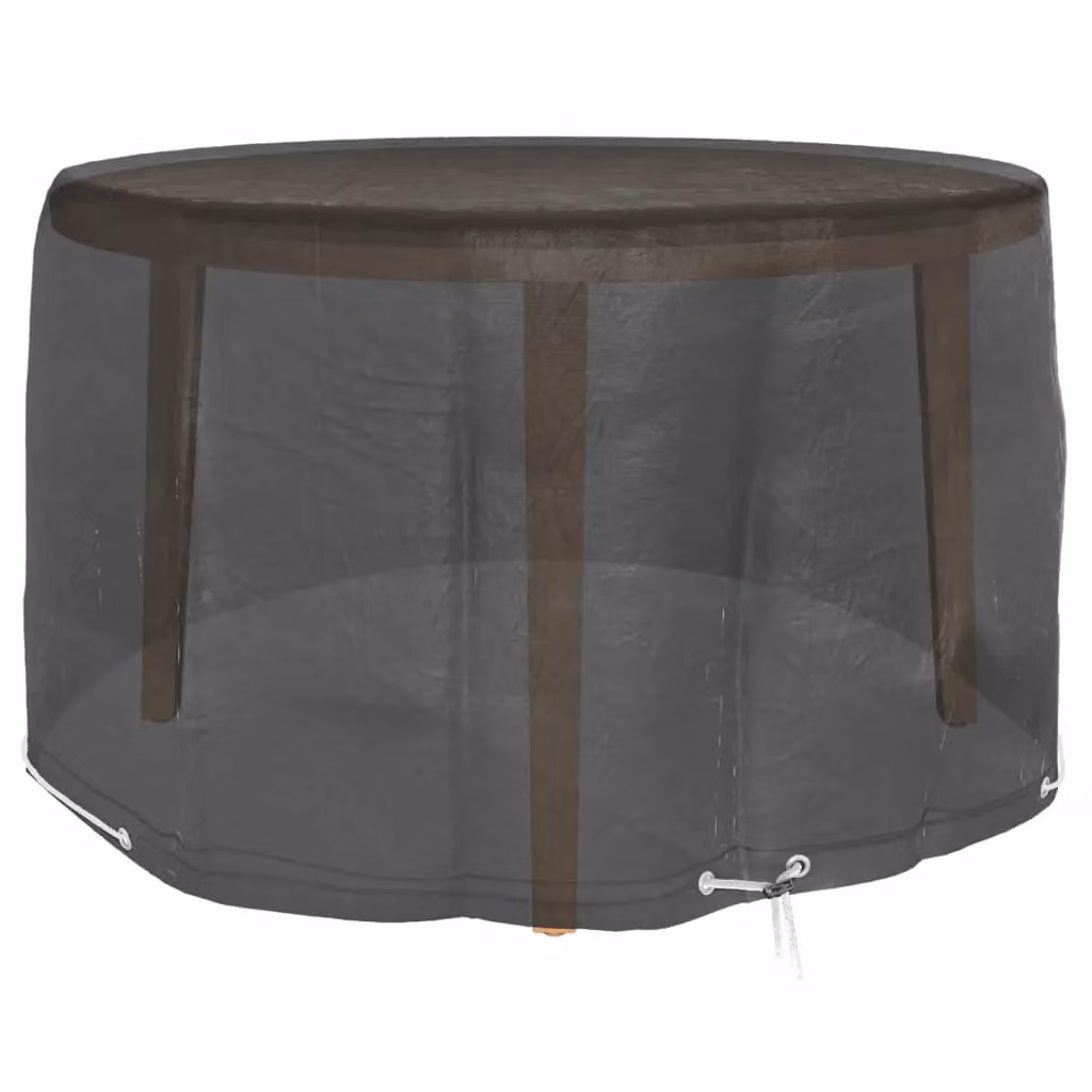 Berkfield Home Set of 2 Round Garden Furniture Covers with 6 Eyelets, Black, Diameter: 125 cm, Height: 75 cm – 2