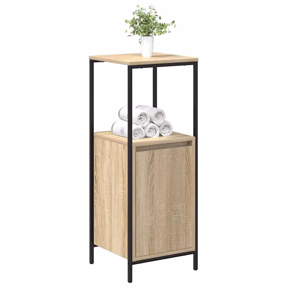 Berkfield Home Bathroom Cabinet with Shelves in Sonoma Oak, Natural, W/D/H: 36 x 35 x 95 cm – 3
