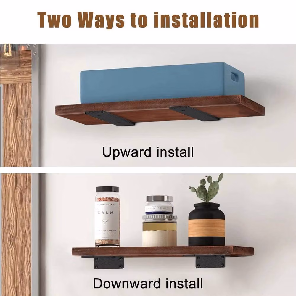 NESTLUNE 6 Pack Heavy Duty Metal Floating Shelf Brackets in Black – 5
