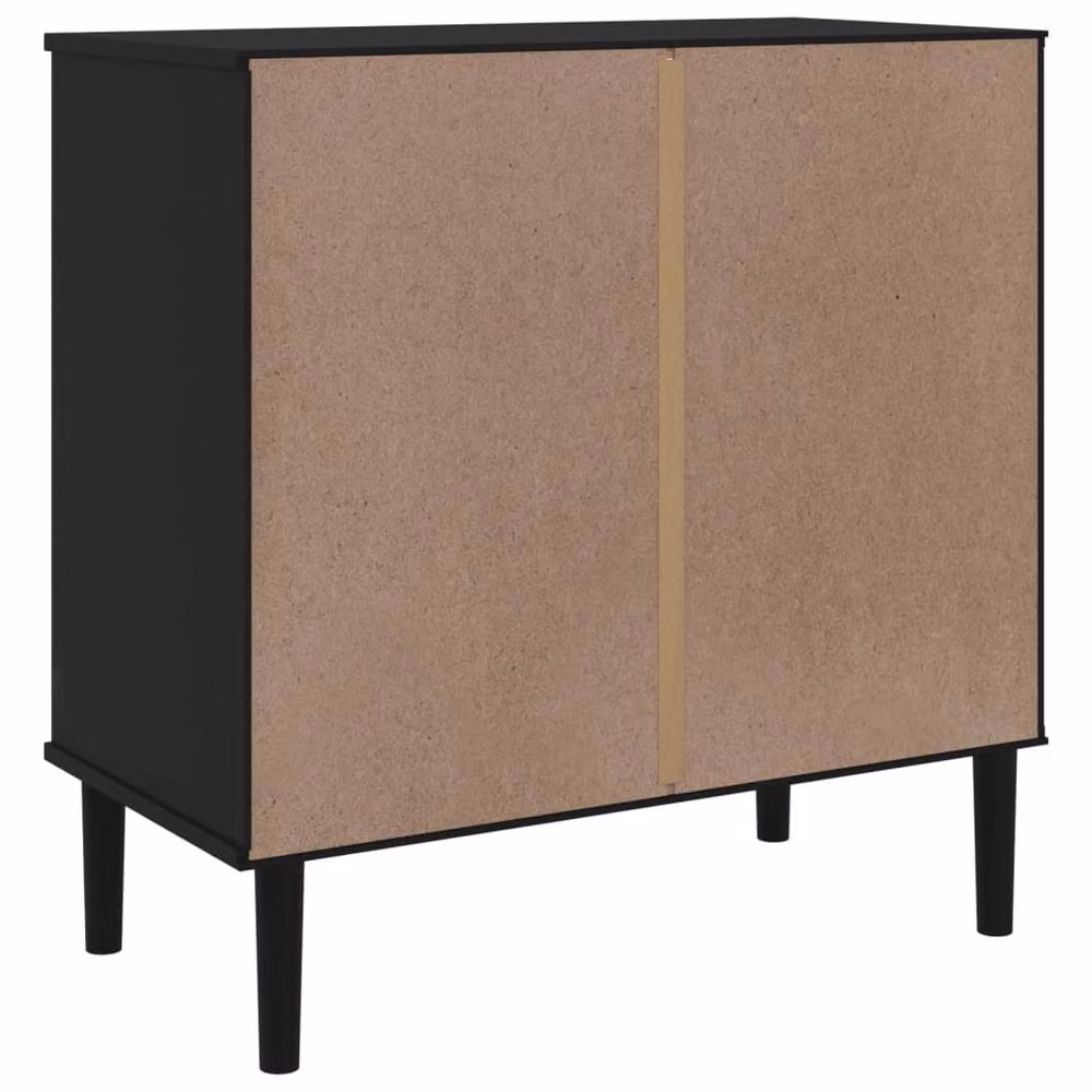 Berkfield Home SENJA Sideboard in Black Rattan Look Solid Pine Wood, W/D/H: 80 x 40 x 80 cm – 5
