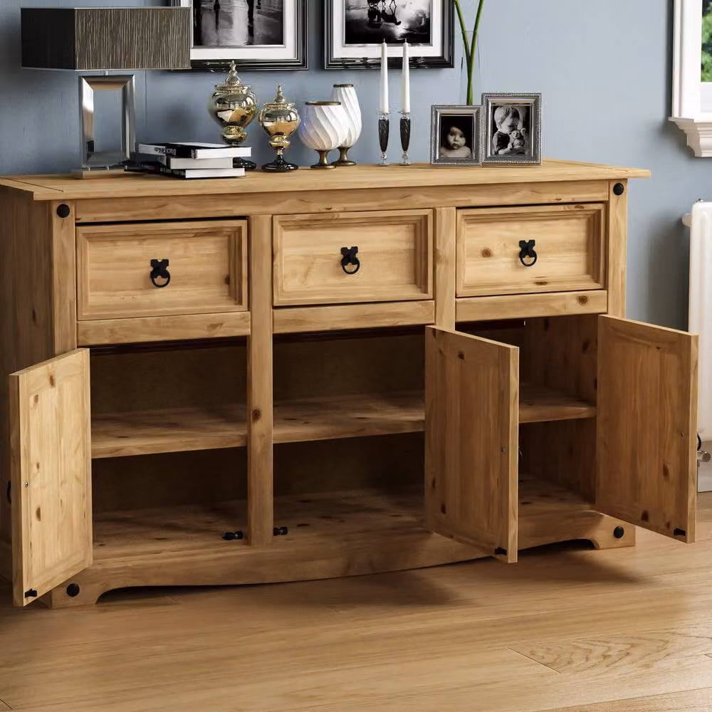 HD Designs Vida Designs Corona Rustic Brown 3 Door 3 Drawer Sideboard – 3