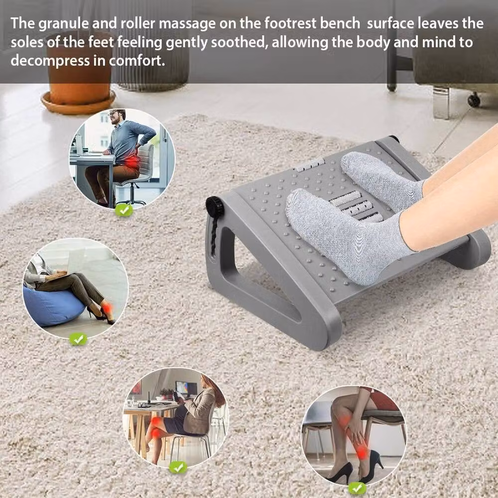 SPETLEK Grey Foot Rest Stool for Office and Computer Desks – 3